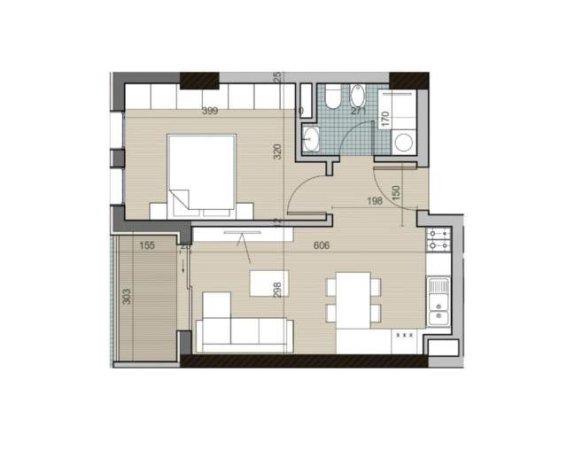 Tirane, shitet apartament 1+1+A+BLK Kati 3, 613 m² 45.950 Euro