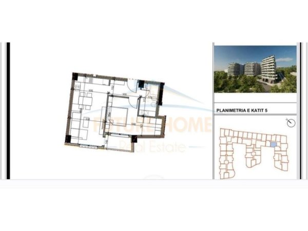 Tirane, shitet apartament 1+1 Kati 5, 70 m² 73.500 € (Paskuqan)