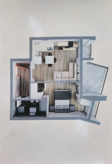 Tirane, shes apartament 1+1+Ballkon Kati 3, 63 m² 126.000 € (Rruga e Dibres)