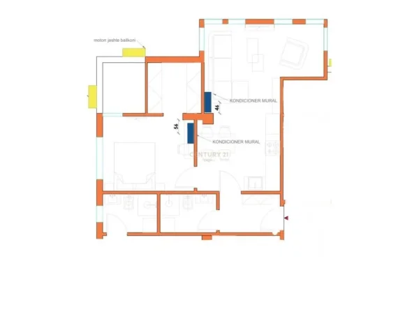 Tirane, shitet apartament 1+1 Kati 5, 70 m² 175.000 € 