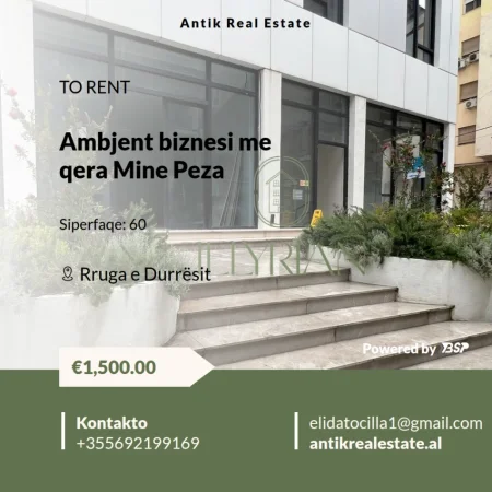 Tirane, jepet me qera ambjent biznesi , 60 m² 1.500 € (rruga e durresit)