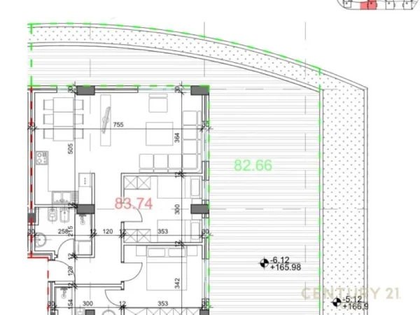 Tirane, shes apartament 2+1 Kati 3, 182 m² 233.000 € (rezidenca kodra e diellit)