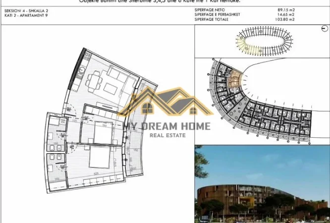 Durres, shitet apartament 1+1 Kati 5, 69 m² 55.200 € (Golem)