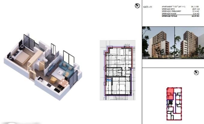 ✅️SHITET SUPER APARTAMENT 1+1 NE FUSHEN E AVIACIONIT 103,000 €