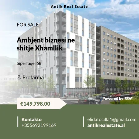 Tirane, shitet ambjent biznesi , 68 m² 149.798 € (xhamllik)