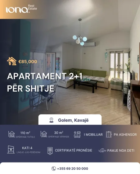Golem, shitet apartament 2+1+Ballkon Kati 4, 110 m² 85.000 € (Golem)