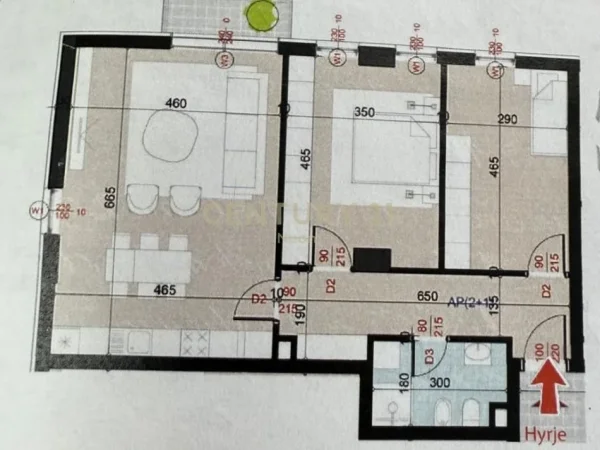 Tirane, shitet apartament 2+1+Aneks+Ballkon Kati 6, 102 m² 153.000 € (Neom116976)