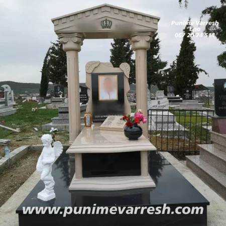 Tirane, ofroj Punime Varresh Me Kollona - Mermer Bezhe - Granit I Zi