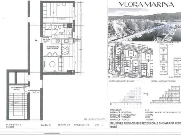 Vlore, shes apartament 1+1 Kati 3, 70 m² 270.000 € (vlora marina)