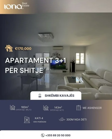Golem, shitet apartament 3+1+Ballkon Kati 4, 143 m² 170.000 € 