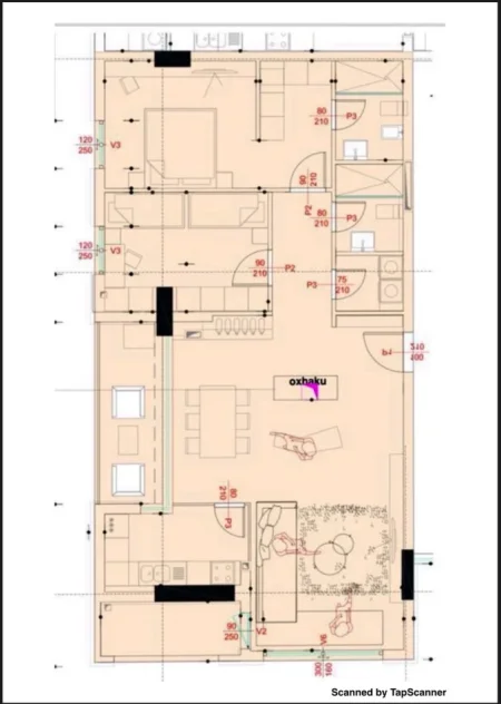 Tirane, shes apartament 2+1 , 138 m² 300.000 € (Oxhaku)