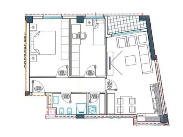 Tirane, shitet apartament 2+1 Kati 2, 79 m² 165.000 € (Bulevardi i ri)