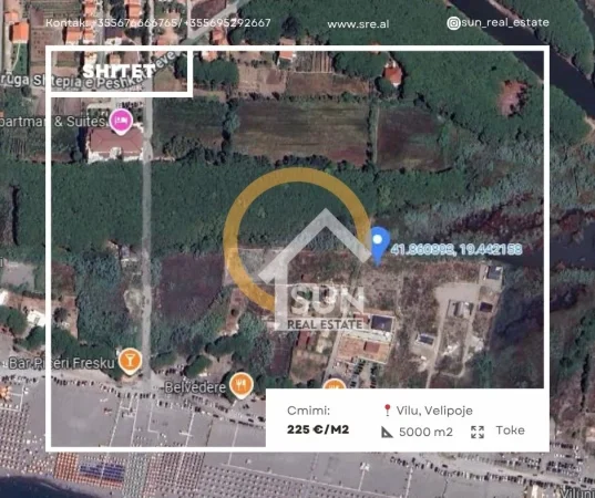 Velipoje, shitet toke , 5.000 m² (VILU)