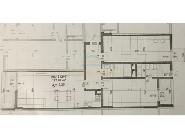 Tirane, shitet apartament 2+1 Kati 3, 127 m² 