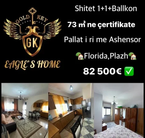 Durres, shitet apartament 1+1+Ballkon Kati 7, 73 m² 82.500 €