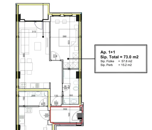 Tirane, shes apartament 1+1+Ballkon Kati 5, 73 m² 116.800 € (dritan hoxha)
