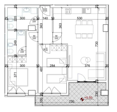 Tirane, shes apartament 1+1 Kati 3, 117 m² 188.000 € (dritan hoxha)