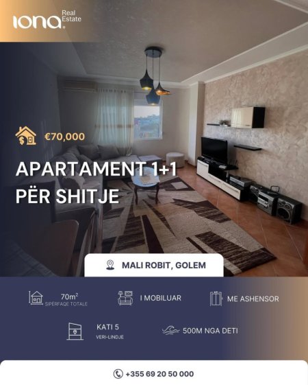 Mali Robit, shitet apartament 1+1 Kati 5, 70 m² 70.000 € (Mali Robit)