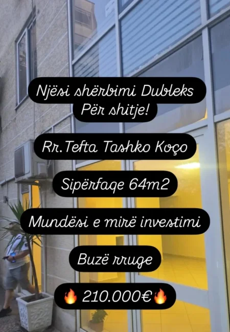 Tirane, shitet ambjent biznesi Kati 0, 64 m² 210.000 € (Rr Tefta Tashko Koço)