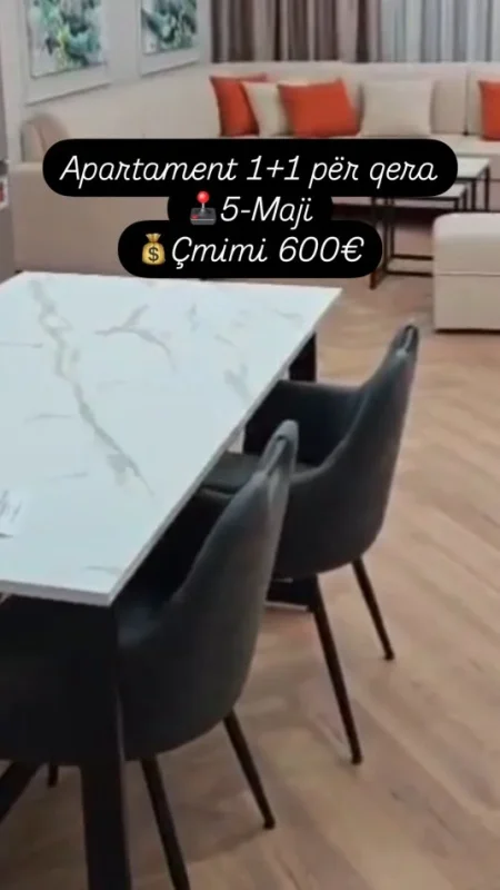 Tirane, jepet me qera apartament 1+1 Kati 2, 600 €