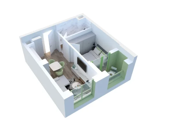 Tirane, shes apartament 1+1+Ballkon Kati 0, 48 m² 73.000 € 