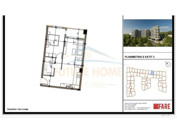 Tirane, shitet apartament 1+1 Kati 3, 80 m² 84.105 € 