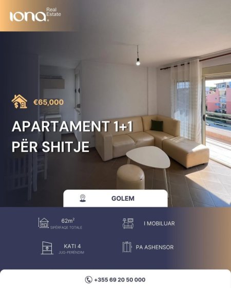 Golem, shitet apartament 1+1 Kati 4, 62 m² 65.000 € (Golem)