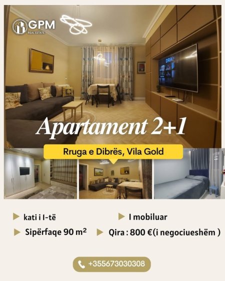 Tirane, jepet me qera apartament 2+1 Kati 1, 90 m² 800 € 