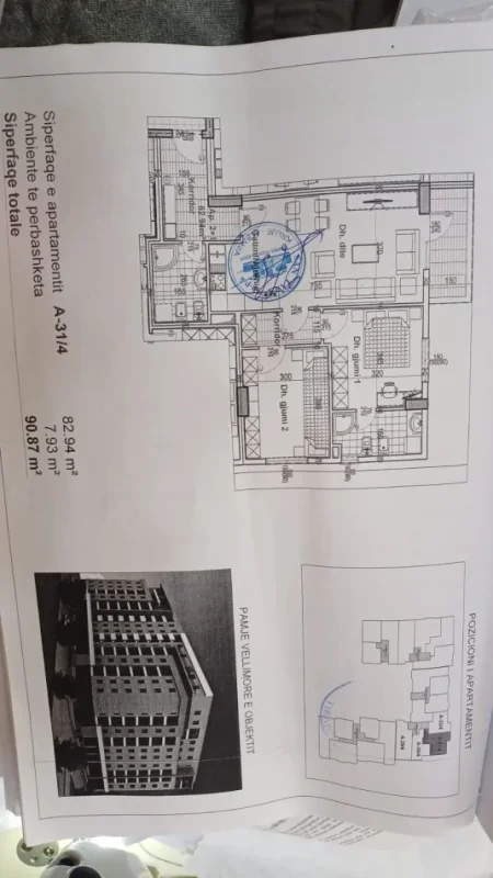 Tirane, shes apartament 2+1 Kati 8, 91 m² (Rruga Teodor keko)