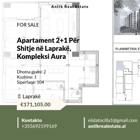 Tirane, shitet apartament 2+1 , 103 m² 171.105 € 