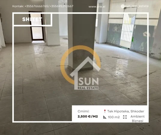Shkoder, shitet ambjent biznesi Kati 1, 100 m² (QENDER)