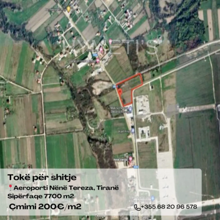 Tirane, shitet toke , 7.700 m² (Rruga e Aeroportit Nënë Tereza, Tiranë)