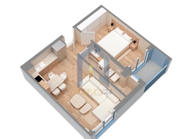 Tirane, shes apartament 1+1+Ballkon Kati 3, 60 m² 88.000 € 