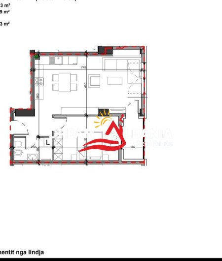 Tirane, shitet apartament 1+1+Ballkon Kati 4, 72 m² 180.750 € (Tek Ministria e Jashtme - ID 41111100)