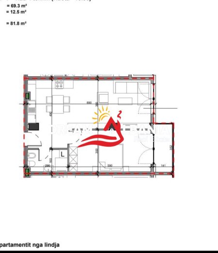 Tirane, shitet apartament 1+1+Ballkon Kati 4, 72 m² 180.750 € (Tek Ministria e Jashtme - ID 41111100)