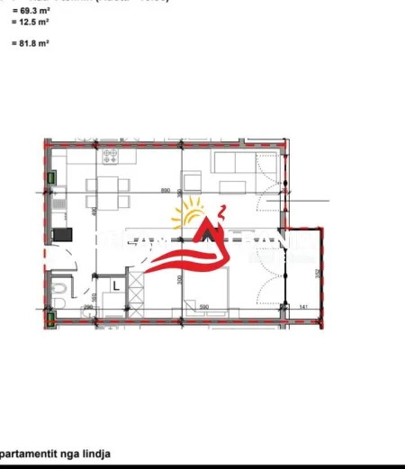 Tirane, shitet apartament 1+1+Ballkon Kati 4, 72 m² 180.750 € (Tek Ministria e Jashtme - ID 41111100)