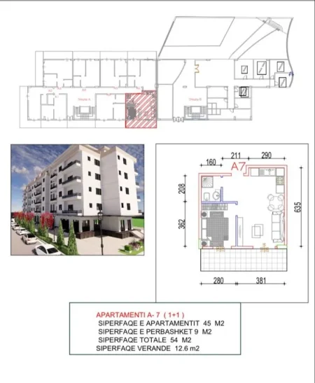 Durres, shitet apartament+verande | Penthouse 1+1 Kati 0, 54 m² 115.000 € 