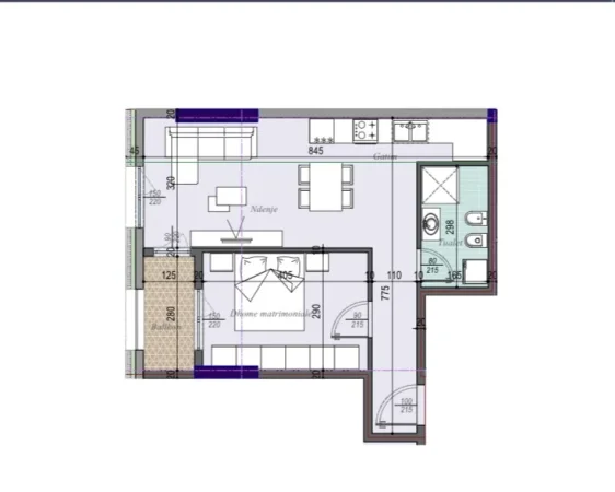 Tirane, shitet apartament 1+1+Ballkon Kati 6, 68 m² 82.000 € 