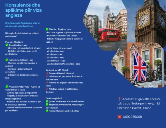 Tirane, ofroj Konsulence dhe aplikime per viza