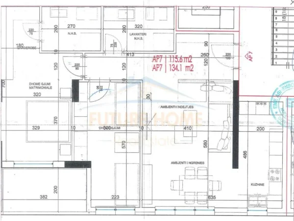Tirane, shitet apartament 2+1 Kati 3, 134 m² 20.115.000 € 