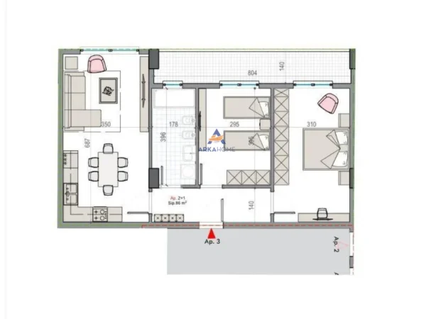 Tirane, shitet apartament 2+1+Ballkon Kati 8, 97 m² 79.000 € (BULEVARDI NENE TEREZA NE KAMEZ)