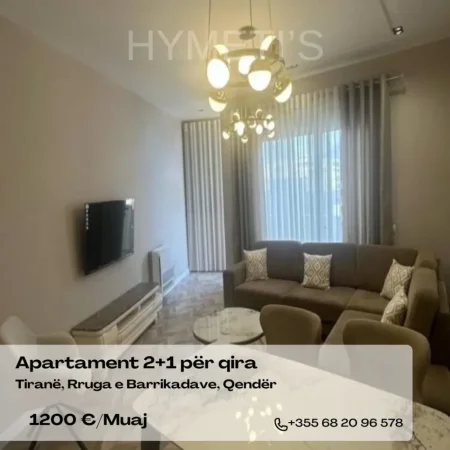 Tirane, jepet me qera apartament 2+1 Kati 7, 120 m² 1.200 € (Rruga E Barrikadave 4, Njësia Bashkiake 2 1017)
