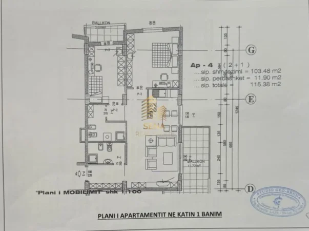 Tirane, shitet apartament 2+1+Ballkon Kati 1, 115 m² 220.000 € (Selvia)
