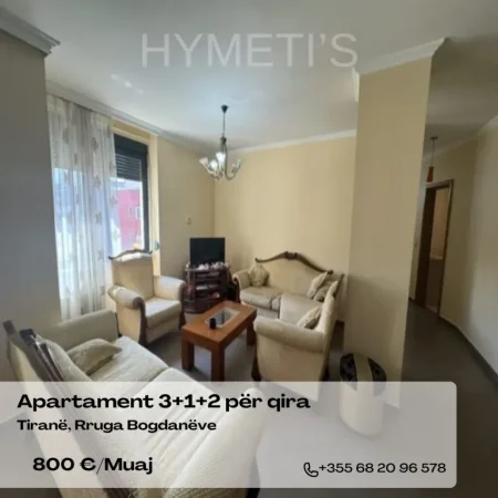 Tirane, jepet me qera apartament 3+1 Kati 2, 125 m² 800 € (Rruga Mihal Duri 73, Njësia Bashkiake 10 1001)
