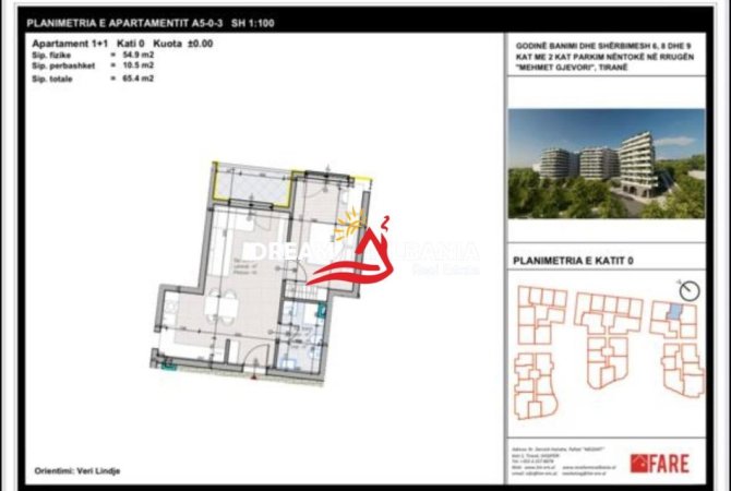 Tirane, shitet apartament 1+1+Ballkon Kati 1, 66 m² 75.325 € (Ne Paskuqan - ID 41111099)