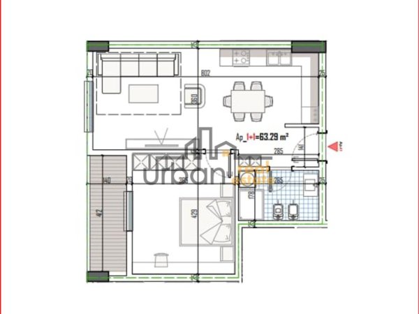 Shitet, Apartament 1+1, Paskuqan, Tiranë - 1100€ m2| 72.86 m²