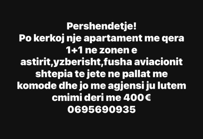 Kerkoj apartament me qera