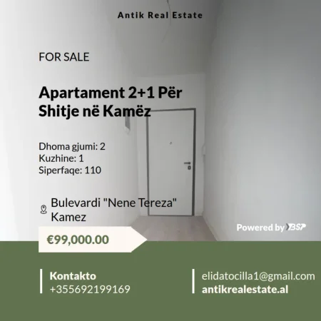 Tirane, shitet apartament 2+1+Ballkon Kati 6, 110 m² 99.000 € (Bulevardi Nene Tereza)