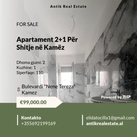 Tirane, shitet apartament 2+1+Ballkon Kati 6, 110 m² 99.000 € (Bulevardi Nene Tereza)