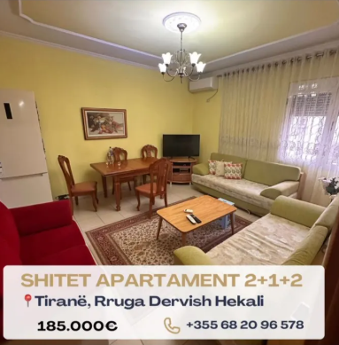 Tirane, shitet apartament 2+1 Kati 5, 107 m² 185.000 € (Rruga Dervish Hekali, Tiranë Shqipëria)
